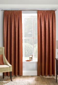 Matrix Pencil Pleat, Orange - Ready Made Curtains